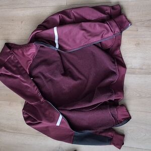Maroon and Black Jacket with Reflective Stripe